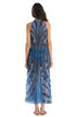 Langes plissiertes Kleid Blau PIN-UP STARS